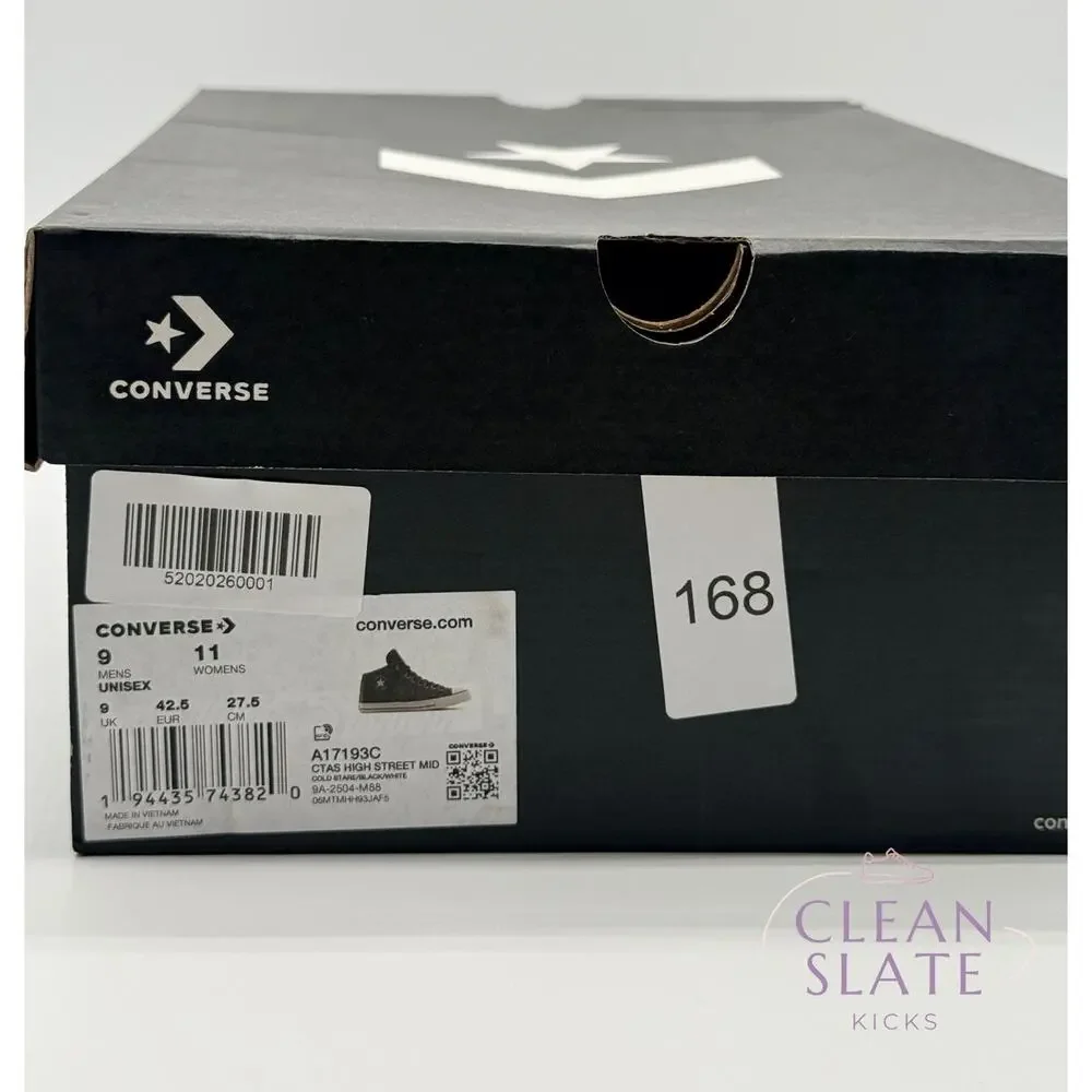 Converse Chuck Taylor All Star High Street Mid Black/White Men's 9 NIB